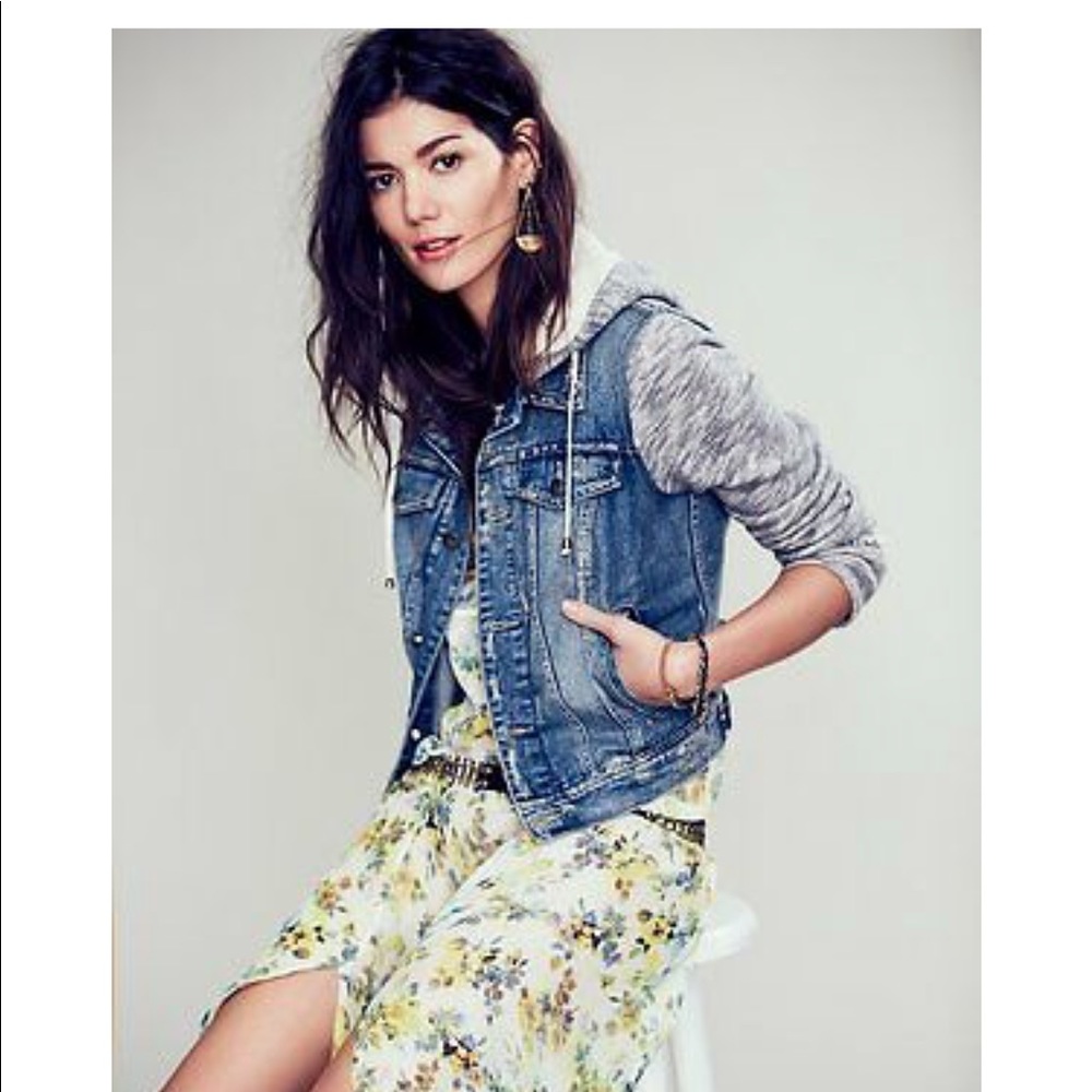 Free People denim & sweatshirt jacket